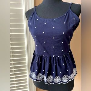 Arizona Cotton Top in Navy and White.